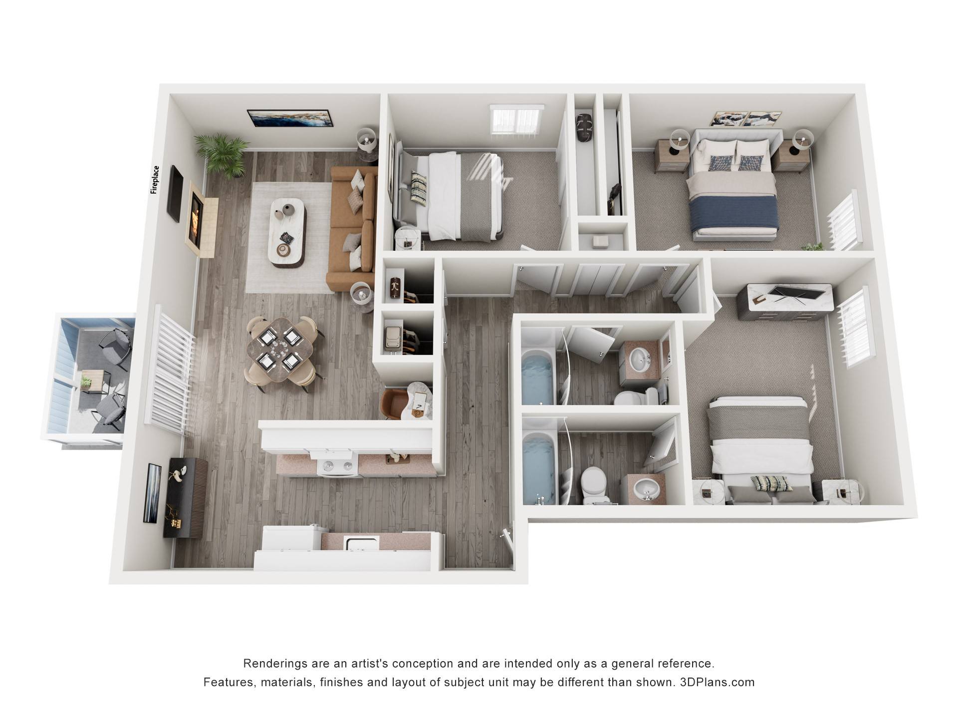 3 Bedroom floor plan